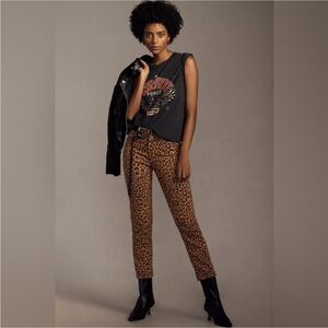 “MOTHER” The Mid Rise Rider Ankle Jeans in Hit the Spot Leopard
